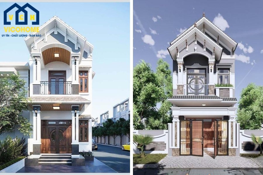 Tổng hợp 30+ mẫu nhà 2 tầng mái Thái 7x15 đẹp nhất 2025